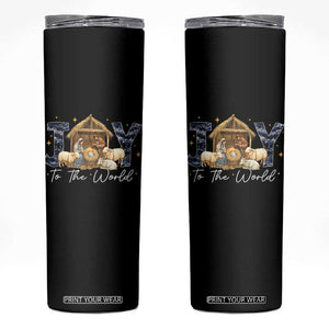 Nativity Scene Skinny Tumbler Christian Christmas Jesus Joy To The World TS10 Black Print Your Wear