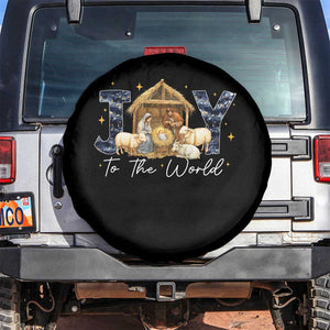 Nativity Scene Spare Tire Cover Christian Christmas Jesus Joy To The World TS10 No hole Black Print Your Wear