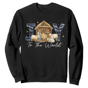 Nativity Scene Sweatshirt Christian Christmas Jesus Joy To The World TS10 Black Print Your Wear