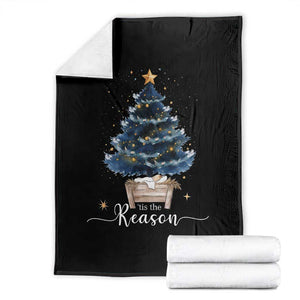 Nativity Scene Throw Blanket Jesus Reason Tis The Season Christian Christmas Tree TS10 Black Print Your Wear