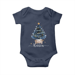 Nativity Scene Baby Onesie Jesus Reason Tis The Season Christian Christmas Tree TS10 Navy Print Your Wear