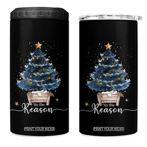 Nativity Scene 4 in 1 Can Cooler Tumbler Jesus Reason Tis The Season Christian Christmas Tree TS10 One Size: 16 oz Black Print Your Wear