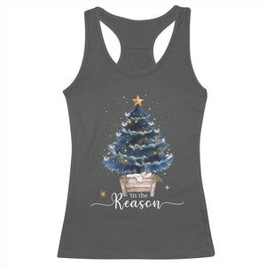 Nativity Scene Racerback Tank Top Jesus Reason Tis The Season Christian Christmas Tree TS10 Dark Heather Print Your Wear
