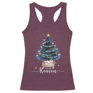 Nativity Scene Racerback Tank Top Jesus Reason Tis The Season Christian Christmas Tree TS10 Maroon Print Your Wear
