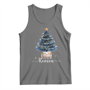 Nativity Scene Tank Top Jesus Reason Tis The Season Christian Christmas Tree TS10 Black Heather Print Your Wear