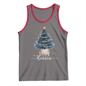 Nativity Scene Tank Top Jesus Reason Tis The Season Christian Christmas Tree TS10 Deep Heather Red Print Your Wear