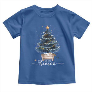 Nativity Scene Toddler T Shirt Jesus Reason Tis The Season Christian Christmas Tree TS10 Royal Blue Print Your Wear