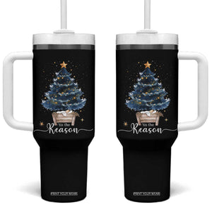 Nativity Scene Tumbler With Handle Jesus Reason Tis The Season Christian Christmas Tree TS10 One Size: 40 oz Black Print Your Wear