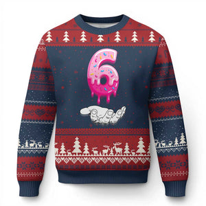 Funny 67 Six Seven Meme Couple Matching Ugly Christmas Sweater Number 6 Baseball Ice Cream Drip TS10 Navy Red Print Your Wear
