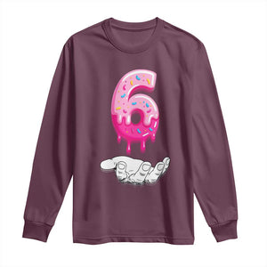 Funny 67 Six Seven Meme Couple Matching Long Sleeve Shirt Number 6 Baseball Ice Cream Drip TS10 Maroon Print Your Wear