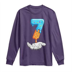 Funny 67 Six Seven Meme Couple Matching Long Sleeve Shirt Number 7 Baseball Ice Cream Drip TS10 Purple Print Your Wear