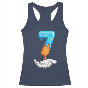 Funny 67 Six Seven Meme Couple Matching Racerback Tank Top Number 7 Baseball Ice Cream Drip TS10 Navy Print Your Wear