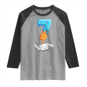 Funny 67 Six Seven Meme Couple Matching Raglan Shirt Number 7 Baseball Ice Cream Drip TS10 Sport Gray Black Print Your Wear