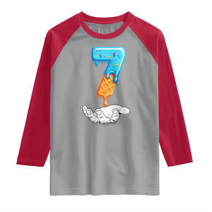 Funny 67 Six Seven Meme Couple Matching Raglan Shirt Number 7 Baseball Ice Cream Drip TS10 Sport Gray Red Print Your Wear