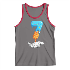 Funny 67 Six Seven Meme Couple Matching Tank Top Number 7 Baseball Ice Cream Drip TS10 Deep Heather Red Print Your Wear