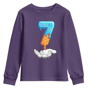 Funny 67 Six Seven Meme Couple Matching Youth Sweatshirt Number 7 Baseball Ice Cream Drip TS10 Purple Print Your Wear