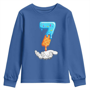 Funny 67 Six Seven Meme Couple Matching Youth Sweatshirt Number 7 Baseball Ice Cream Drip TS10 Royal Blue Print Your Wear