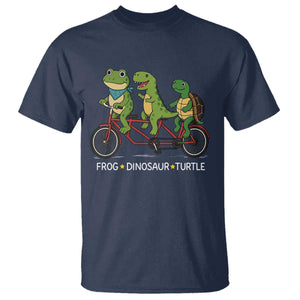 Subtle FDT T Shirt Frog Dinosaur Turtle Political Satire TS10 Navy Print Your Wear