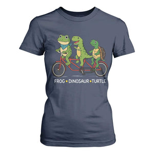 Subtle FDT T Shirt For Women Frog Dinosaur Turtle Political Satire TS10 Navy Print Your Wear