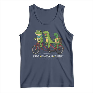 Subtle FDT Tank Top Frog Dinosaur Turtle Political Satire TS10 Navy Print Your Wear