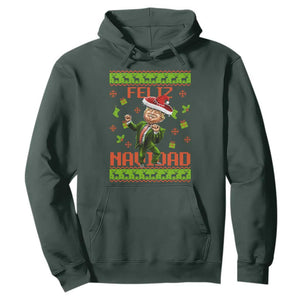 Funny Christmas Trump Hoodie Feliz Navidad Ugly Christmas Sweater Dancing Trump TS10 Dark Forest Green Print Your Wear