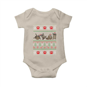 Raccoon Christmas Baby Onesie Funny Ugly Christmas TS10 Sand Print Your Wear