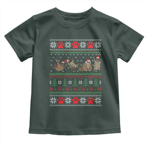 Raccoon Christmas Toddler T Shirt Funny Ugly Christmas TS10 Dark Forest Green Print Your Wear