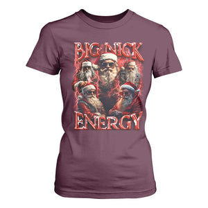 Christmas Santa T Shirt For Women Big Nick Energy Bootleg Rap Tee TS10 Maroon Print Your Wear
