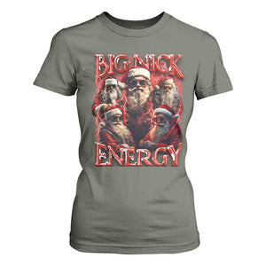 Christmas Santa T Shirt For Women Big Nick Energy Bootleg Rap Tee TS10 Military Green Print Your Wear
