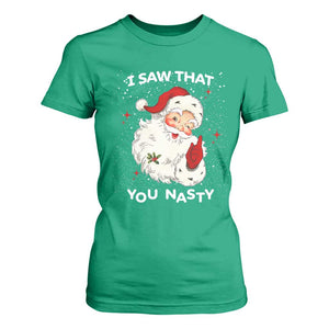 Christmas Santa T Shirt For Women Vintage I Saw That You Naughty TS10 Irish Green Print Your Wear