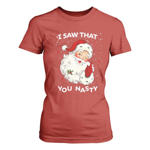 Christmas Santa T Shirt For Women Vintage I Saw That You Naughty TS10 Red Print Your Wear