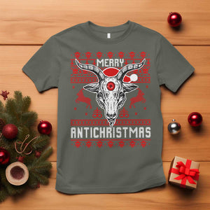 Satan Claus Merry Antichristmas T Shirt Pentagram Ugly Christmas Sweater Evil Pajama TS10 Military Green Print Your Wear