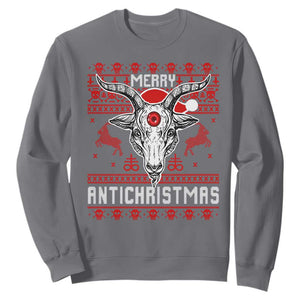 Satan Claus Merry Antichristmas Sweatshirt Pentagram Ugly Christmas Sweater Evil Pajama TS10 Charcoal Print Your Wear