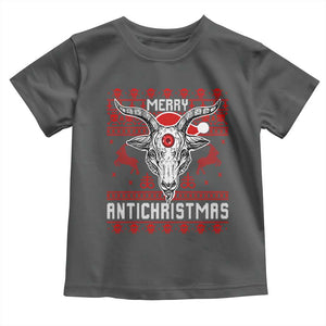 Satan Claus Merry Antichristmas Toddler T Shirt Pentagram Ugly Christmas Sweater Evil Pajama TS10 Dark Heather Print Your Wear