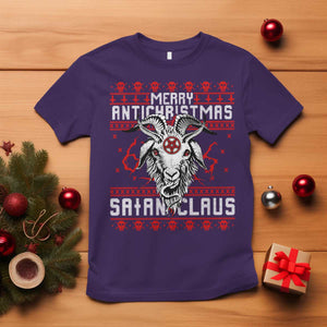 Satan Claus Merry Antichristmas T Shirt Goth Ugly Christmas Sweater Pentagram Evil Pajama TS10 Purple Print Your Wear