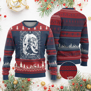 Xmas Krampus Ugly Christmas Sweater The Krampus Tarot Card Goth Xmas TS10 Burgundy Print Your Wear