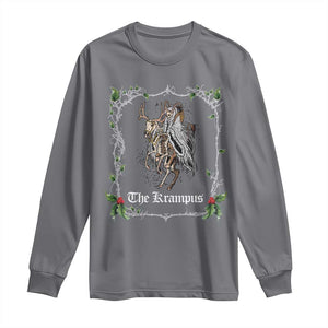 Christmas Krampus Long Sleeve Shirt Goth Xmas Krampus Reindeer Skull Ugly Sweater Evil Pajama TS10 Charcoal Print Your Wear