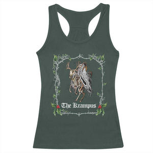Christmas Krampus Racerback Tank Top Goth Xmas Krampus Reindeer Skull Ugly Sweater Evil Pajama TS10 Dark Forest Green Print Your Wear