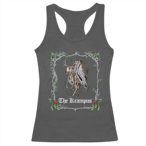 Christmas Krampus Racerback Tank Top Goth Xmas Krampus Reindeer Skull Ugly Sweater Evil Pajama TS10 Dark Heather Print Your Wear