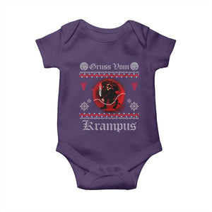 Christmas Krampus Baby Onesie Goth Xmas Gruss Von Krampus Ugly Christmas Sweater Evil Pajama TS10 Purple Print Your Wear