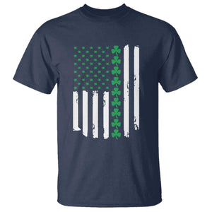 Vintage St. Patricks Day American Flag Shamrocks T Shirt TS10 Navy Print Your Wear