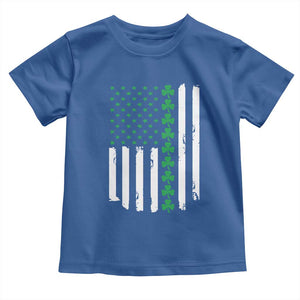 Vintage St. Patricks Day American Flag Shamrocks Toddler T Shirt TS10 Royal Blue Print Your Wear