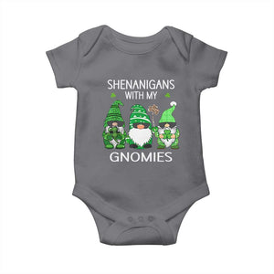 Lucky St Patricks Day Gnomes Baby Onesie Shamrock Leopard Gnome Irish TS10 Charcoal Print Your Wear