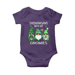 Lucky St Patricks Day Gnomes Baby Onesie Shamrock Leopard Gnome Irish TS10 Purple Print Your Wear