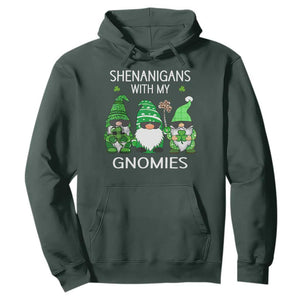 Lucky St Patricks Day Gnomes Hoodie Shamrock Leopard Gnome Irish TS10 Dark Forest Green Print Your Wear