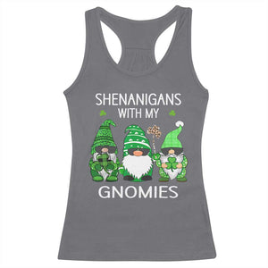 Lucky St Patricks Day Gnomes Racerback Tank Top Shamrock Leopard Gnome Irish TS10 Charcoal Print Your Wear