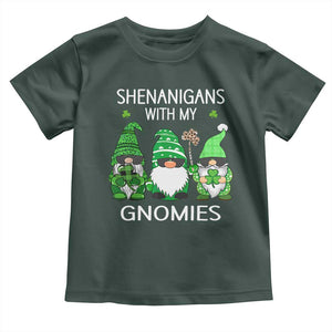 Lucky St Patricks Day Gnomes Toddler T Shirt Shamrock Leopard Gnome Irish TS10 Dark Forest Green Print Your Wear