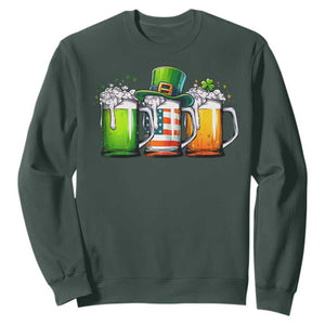 Irish Beer Sweatshirt Ireland St Patricks Day Drinking Party TS10 Dark Forest Green Print Your Wear
