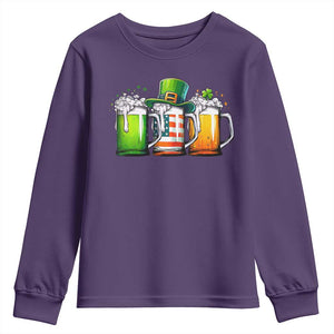 Irish Beer Youth Sweatshirt Ireland St Patricks Day Drinking Party TS10 Purple Print Your Wear