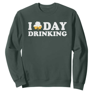 St Patricks Day Irish Beer Sweatshirt Funny Drinking Party TS10 Dark Forest Green Print Your Wear